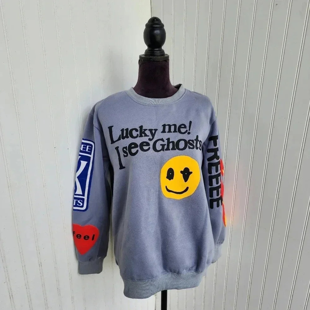 Lucky Me I See Ghosts Camp Flog Gnaw Nov 11 Kanye West Pullover Hbat Gray XL